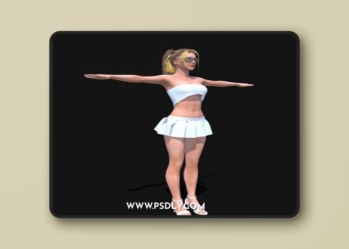 Female Skirt with Top 3D Model