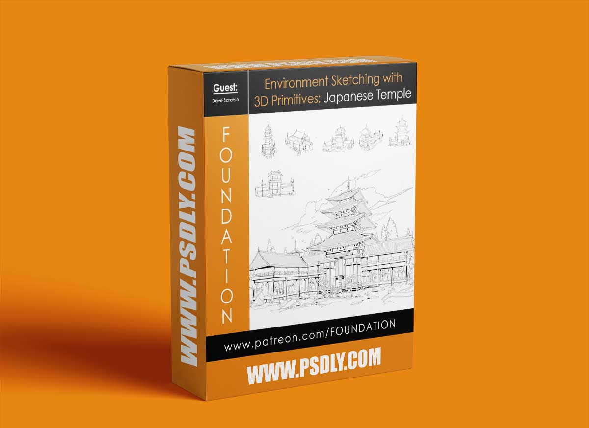 Foundation Patreon - Environment Sketching with 3D Primitives: Japanese Temple with Dave Sarabia