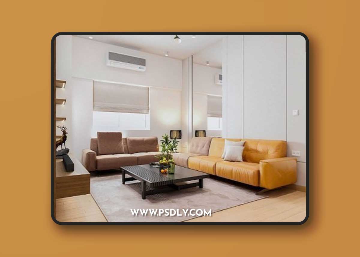 Full Residential House Interior Scene