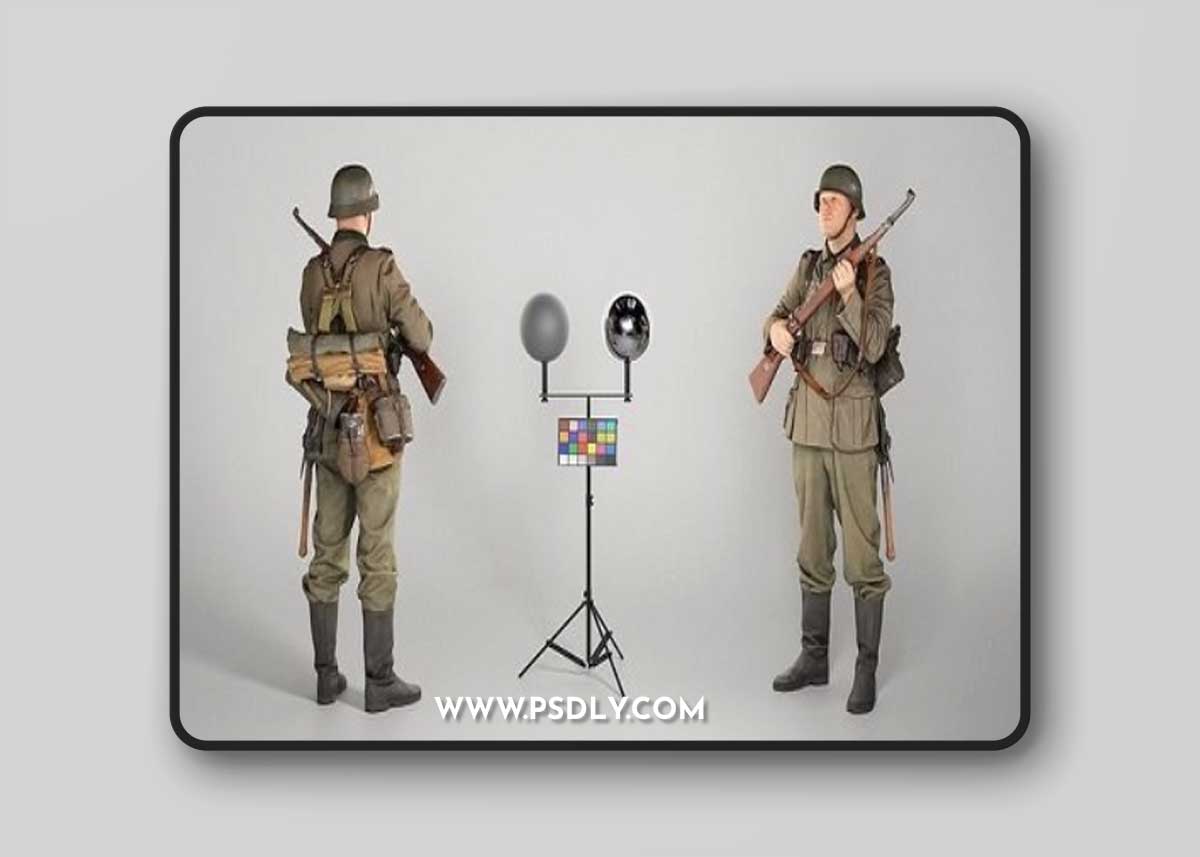 Fully equipped German soldier with gun 344