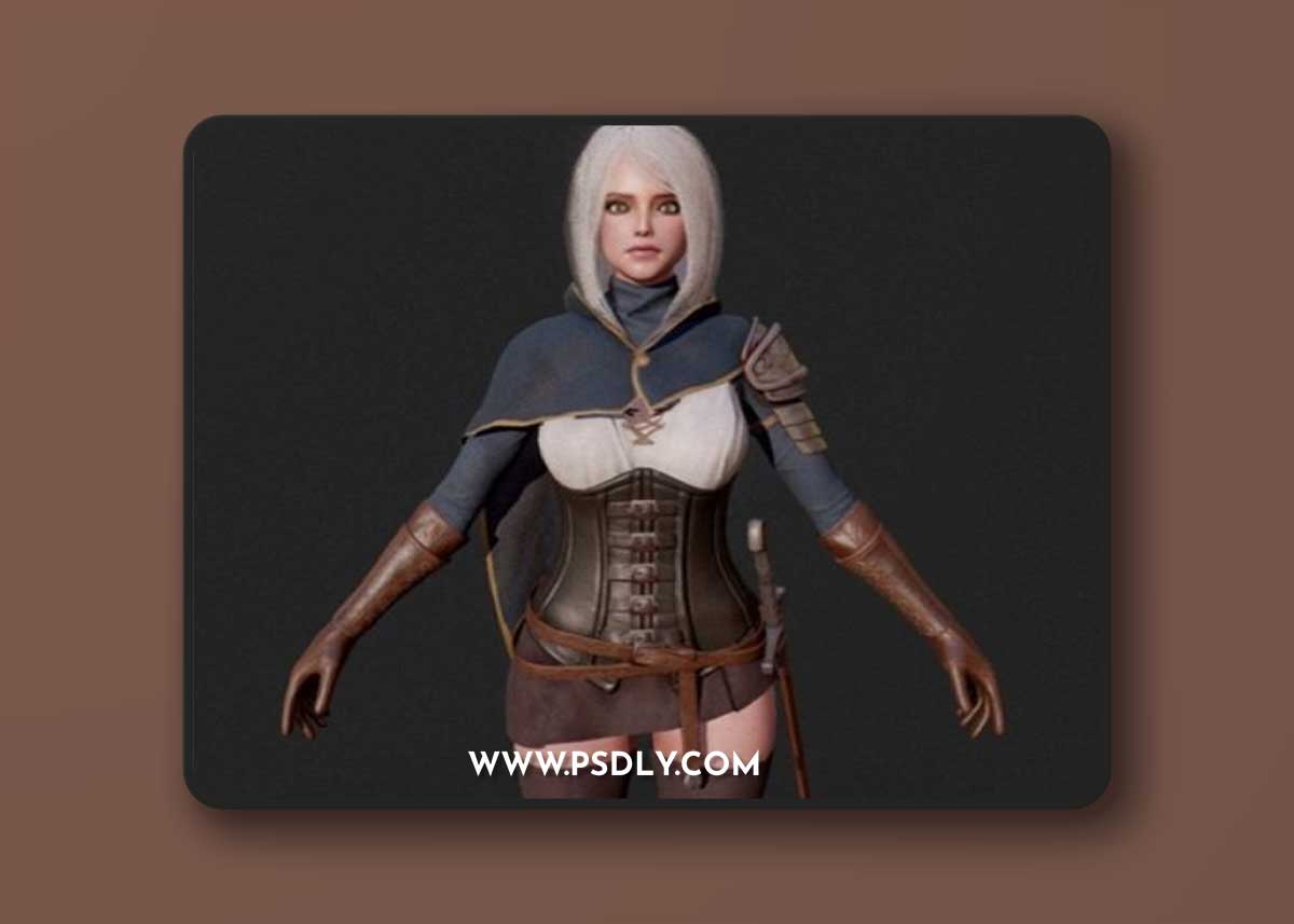 GAME-READY Swordsman Girl 3D Model
