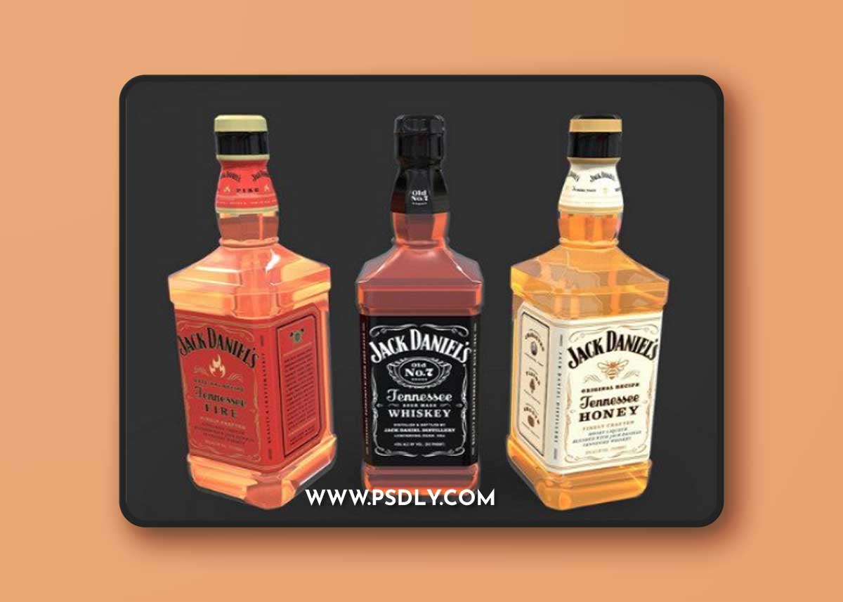 Jack Daniel Whiskey Collection 3D Model