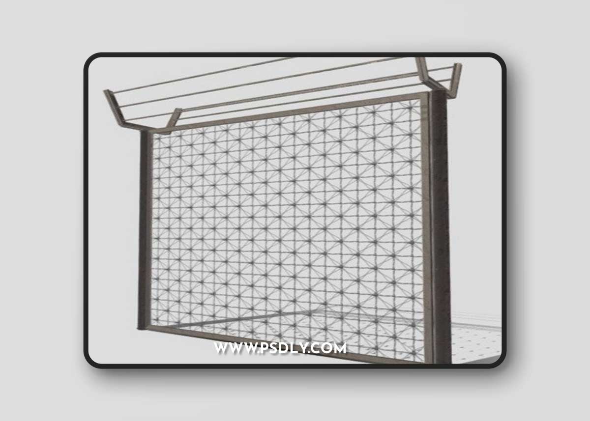 Low Poly Modular Fence 1 3D Model