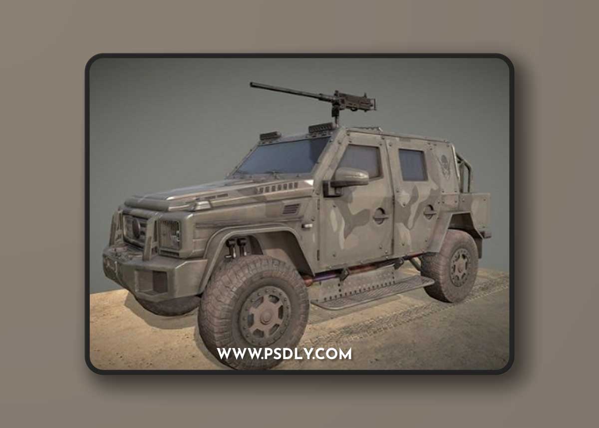 Low poly High detailed military armored 4x4 Sub 3D Model