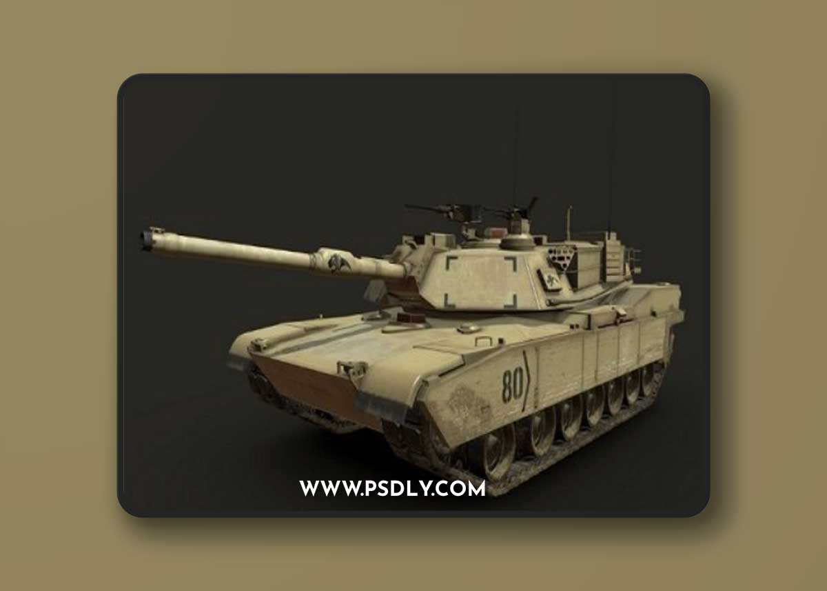 M1A2 Abrams Tank - Low Poly 3D Model