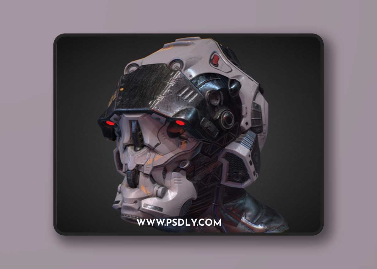 Mech Helmet 3D Model