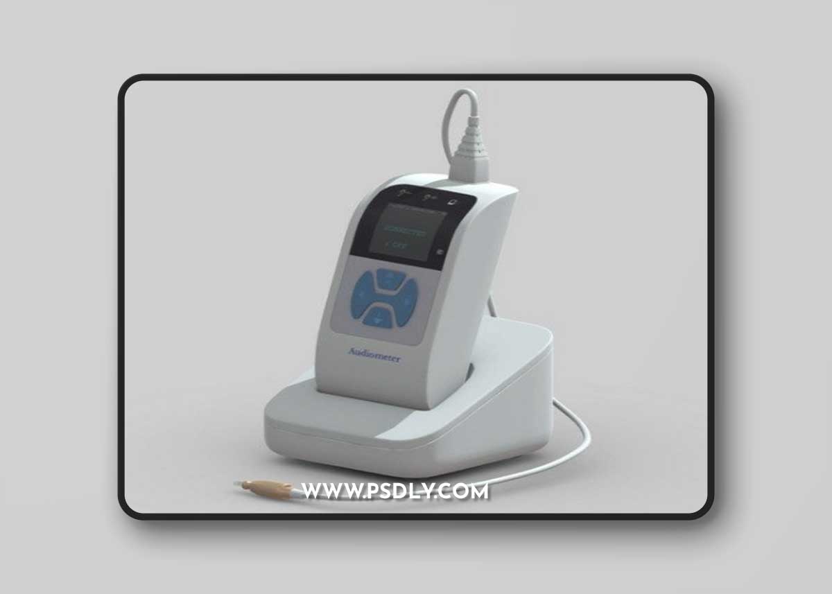 Medical Audiometer Hearing Screener PBR 3D Model