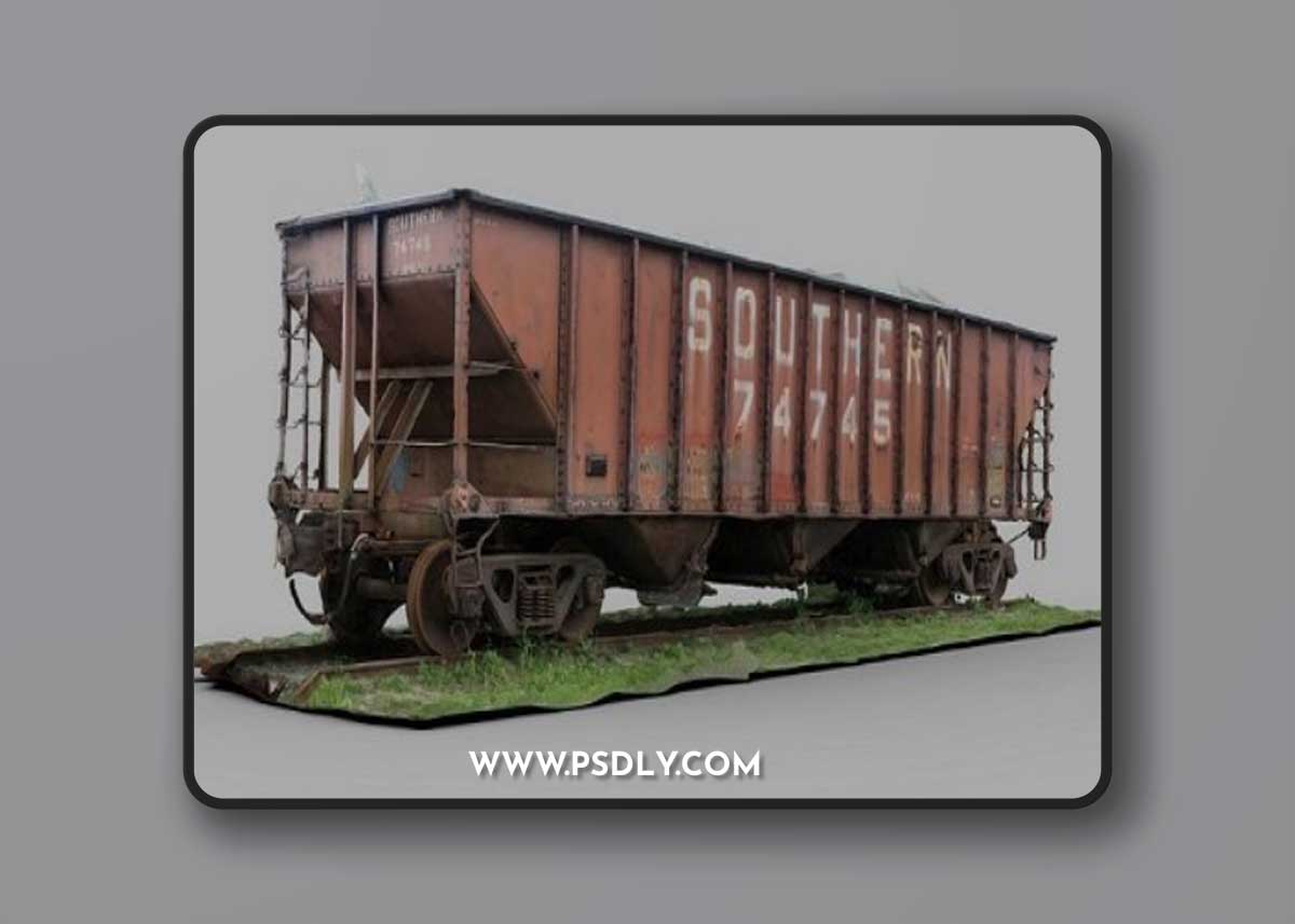 Old Southern Railcar (Raw Scan) 3D Model
