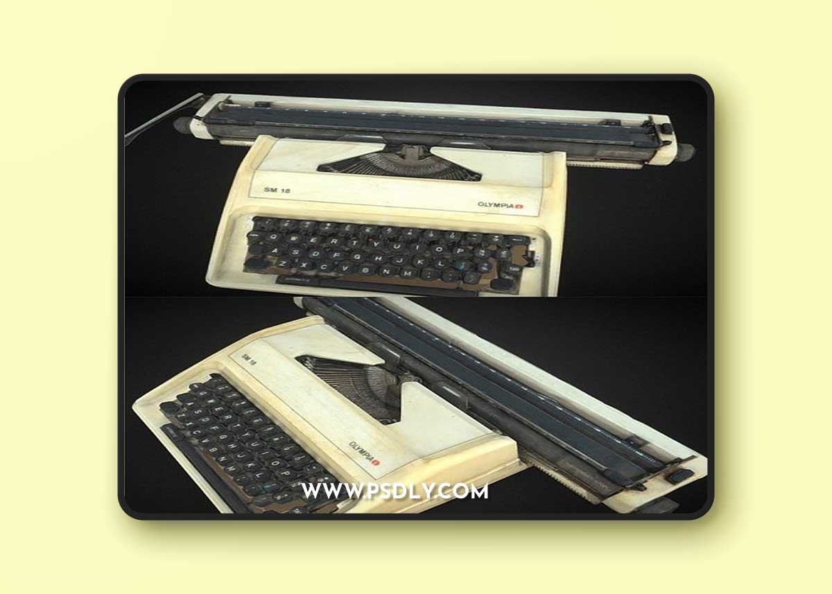 Old Typewriter 3D Model