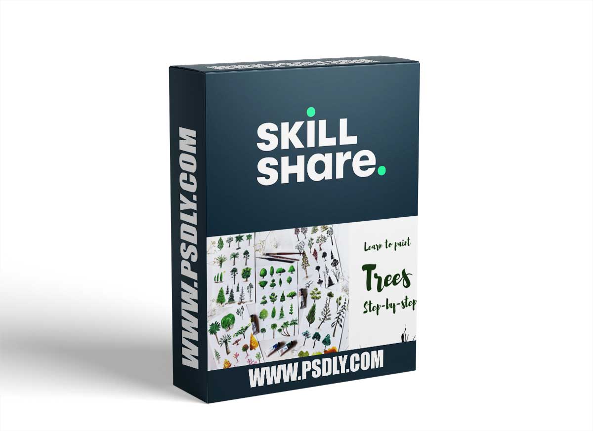 Painting Trees with Watercolor | Learn to paint 50+ types of trees | Draw trees in easy steps