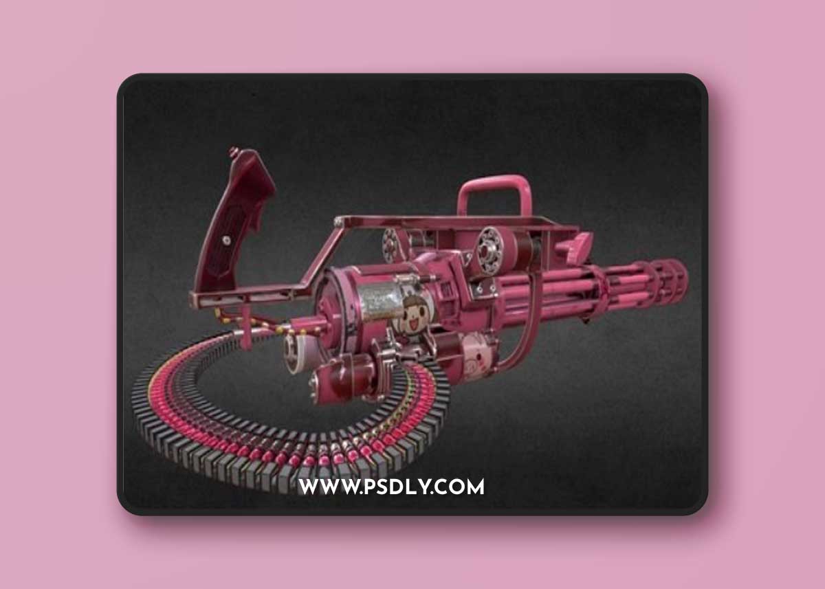 Pink Minigun 3D Model