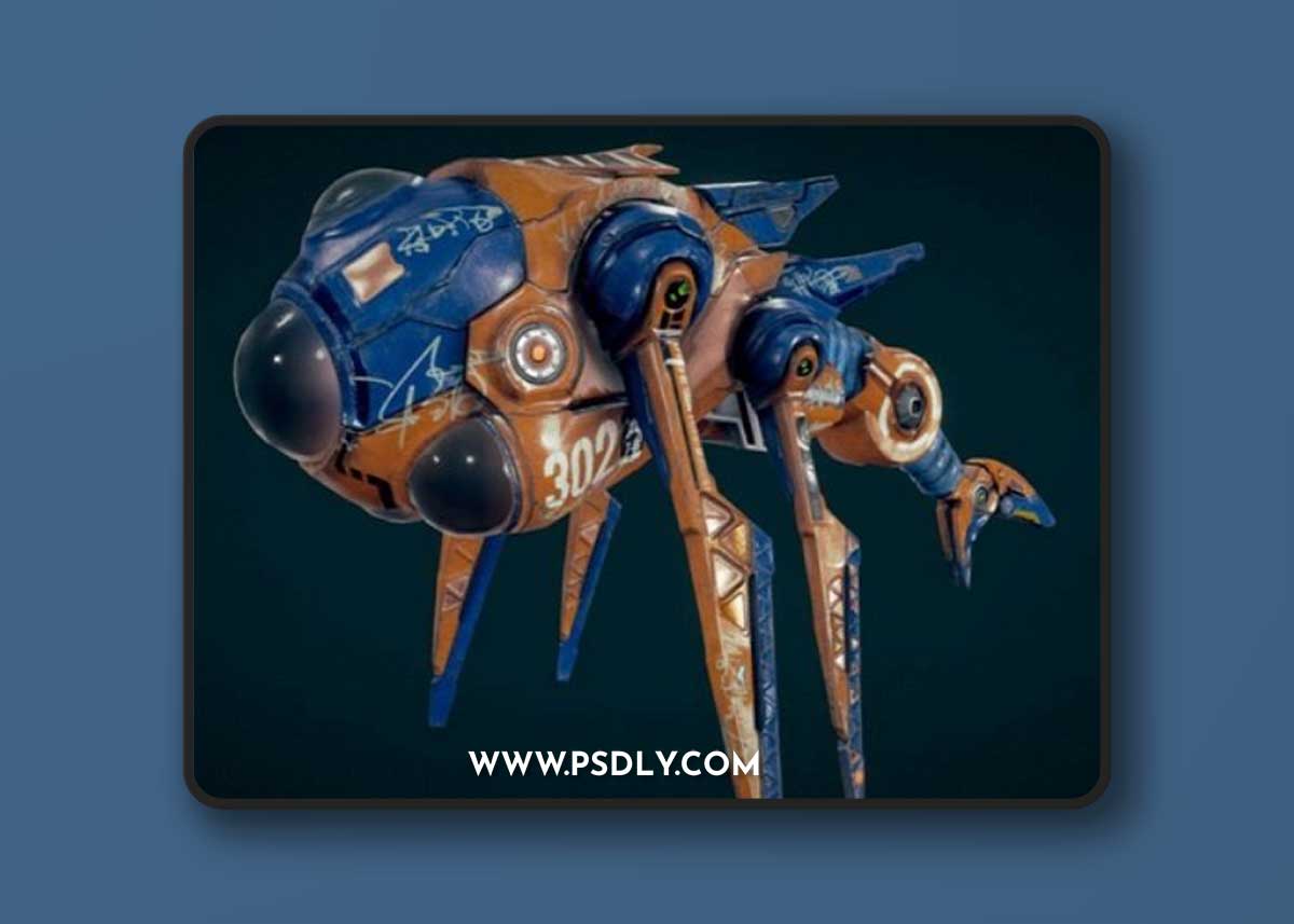 Sci-fi Submarine Drone 3D Model