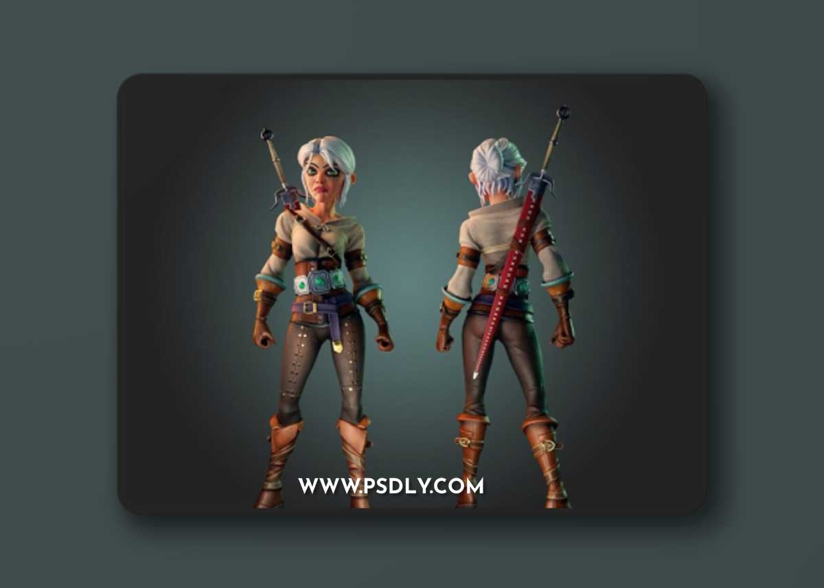 Stylized Ciri Game Ready 3D Model