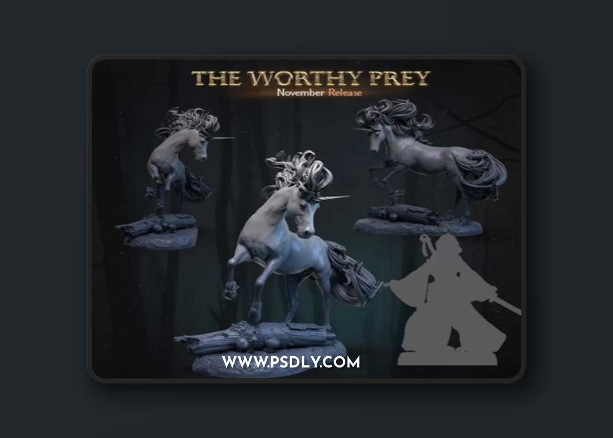 The Worthy Prey – White Unicorn – 3D Print Model