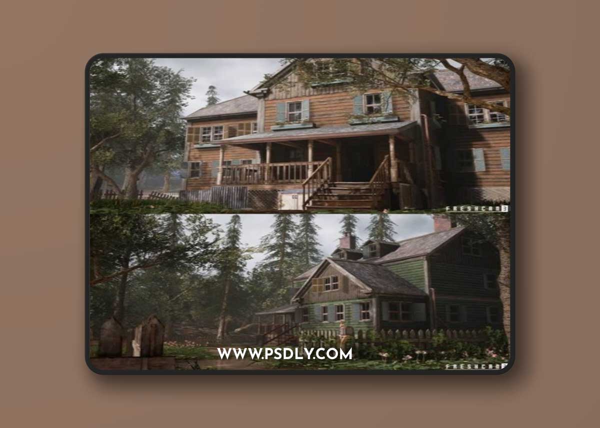Unreal Engine – Village Houses Environment & Furnished Interiors