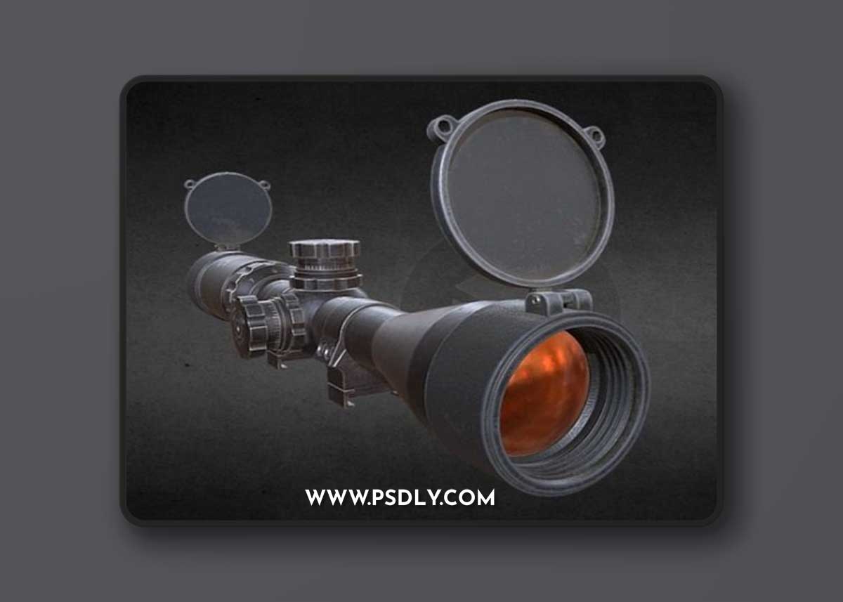 Walther 3-9x44 sniper rifle scope 3D Model