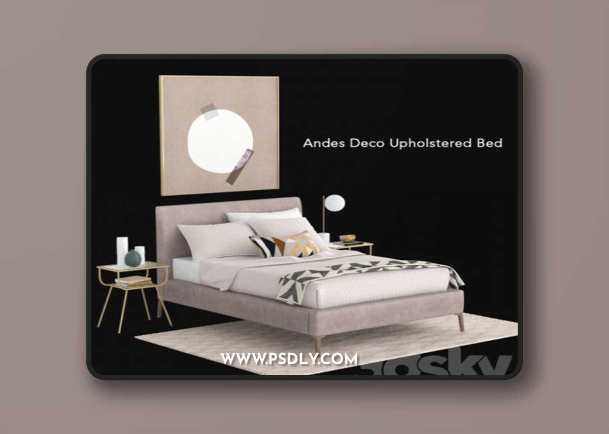 West elm Andes Deco Upholstered Bed
