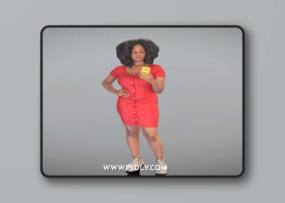 Attractive woman in dress using smartphone 381