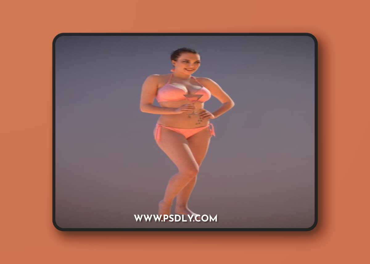 Beach Woman Dream Standing Drinking Martini