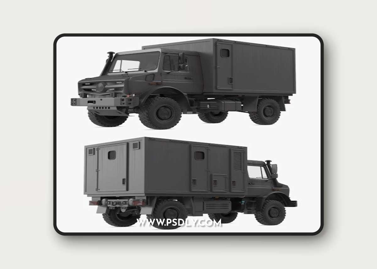 Box Truck Isuzu NPR 2018 Rigged