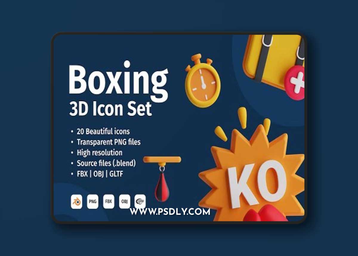 Boxing 3D Icons