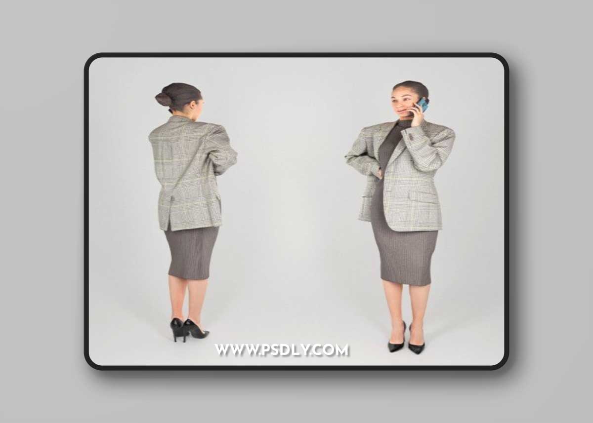 Business woman talking on a smartphone 193 Low-poly 3D model