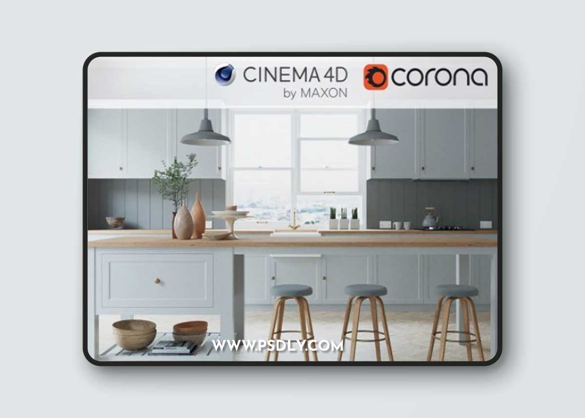 CGTrader - Octane Cinema 4D Scene files - French Country Kitchen Interior