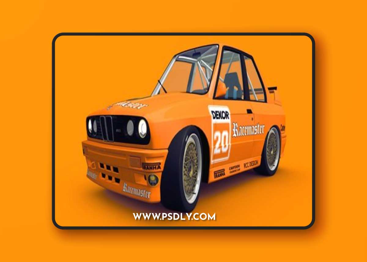 Cartoon Touring Car 3D Model