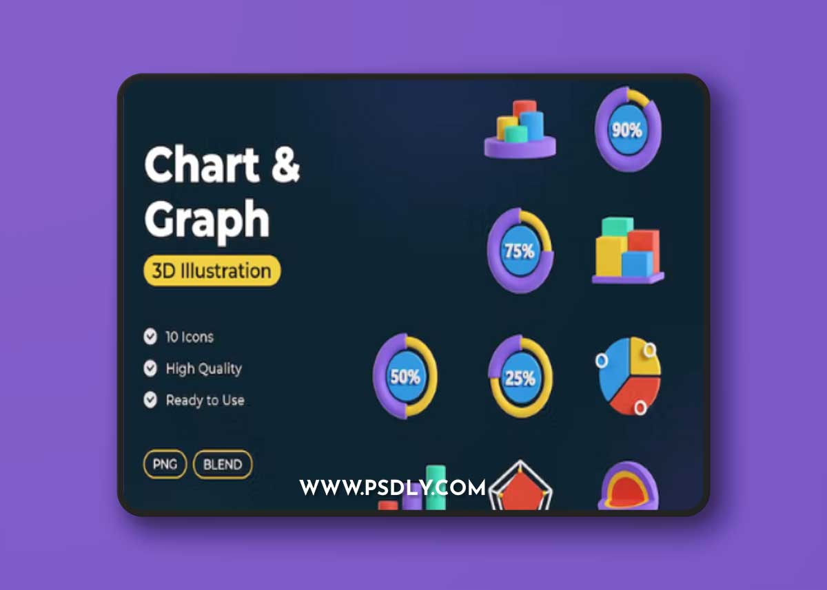 Chart & Graph 3D Icons