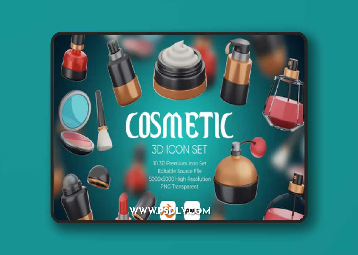 Cosmetic 3D Icon Set
