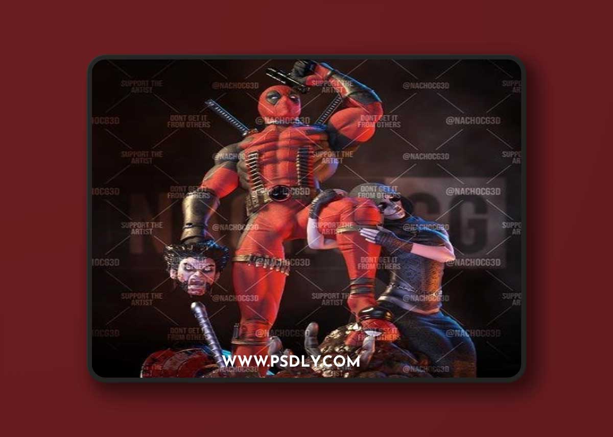 Deadpool Kills Marvel Statue – 3D Print Model