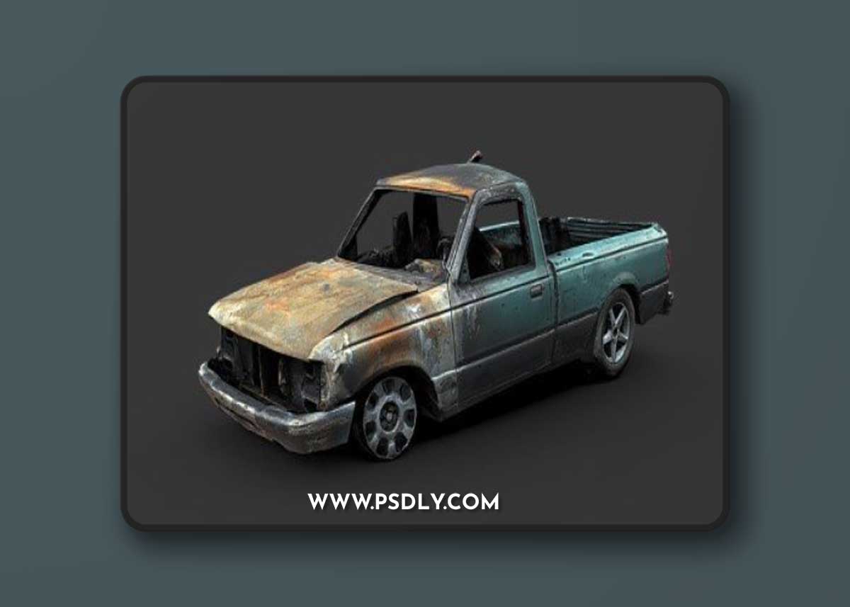 Destroyed Pickup Truck