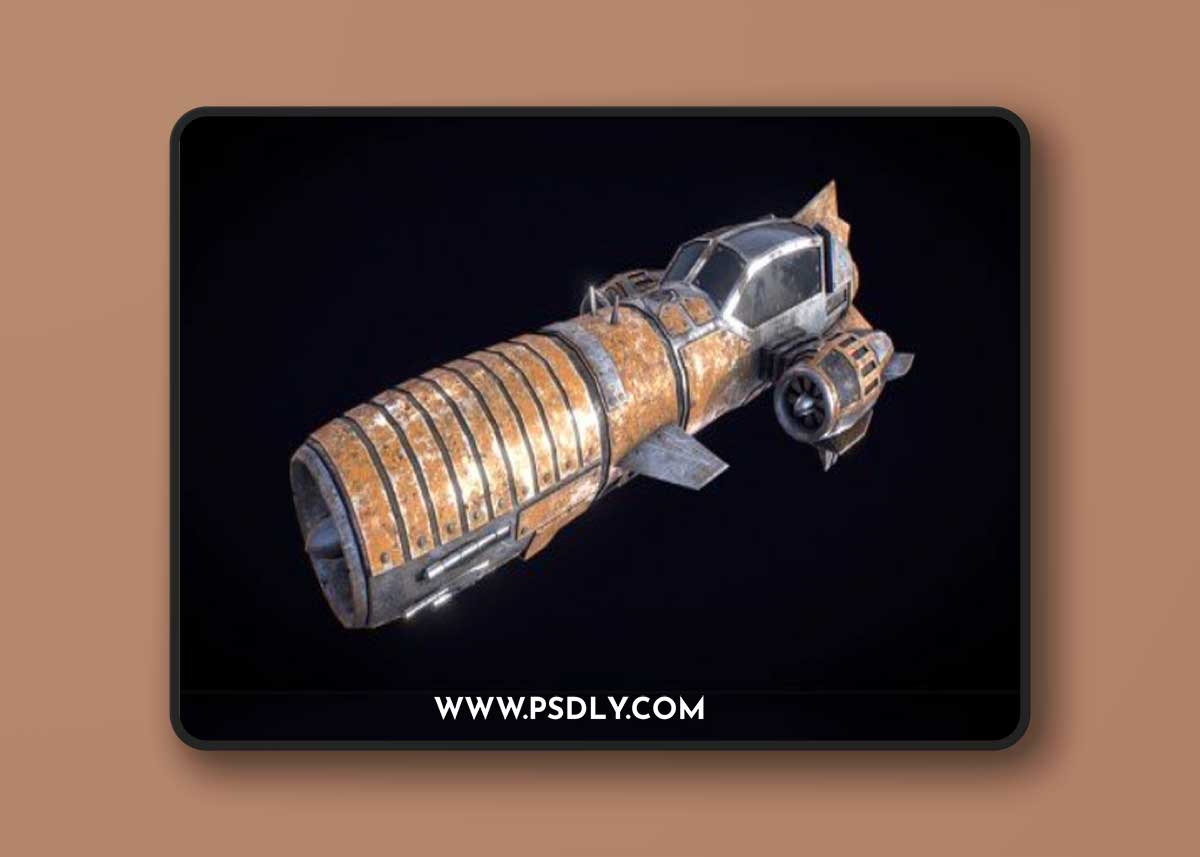 Dieselpunk Flying Vehicle 3d model