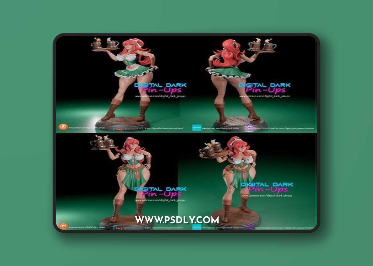Digital Dark Pin-Ups – Barmaid 3D Print Model