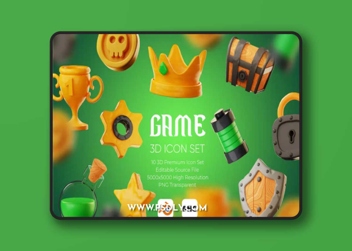Game 3D Icon Set 8TC9K79
