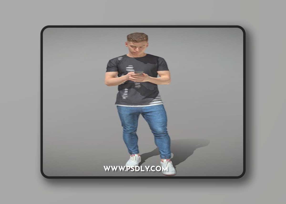Handsome man is texting a message 34