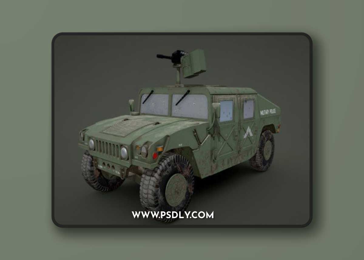 Humvee military police gulf war 3d model
