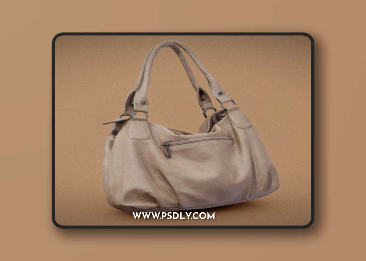 Light Brown Leather Handbag 3D model