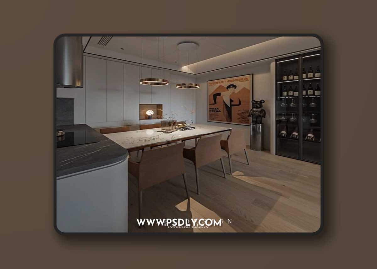 Living Room – Kitchen Interior by Hoa Tran
