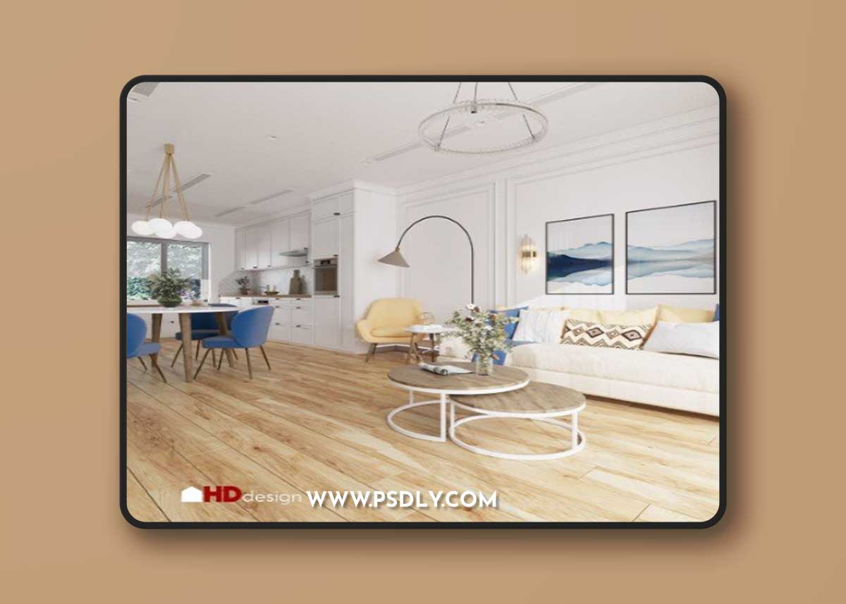 Living Room – Kitchen Scene by Bui Khong Bay