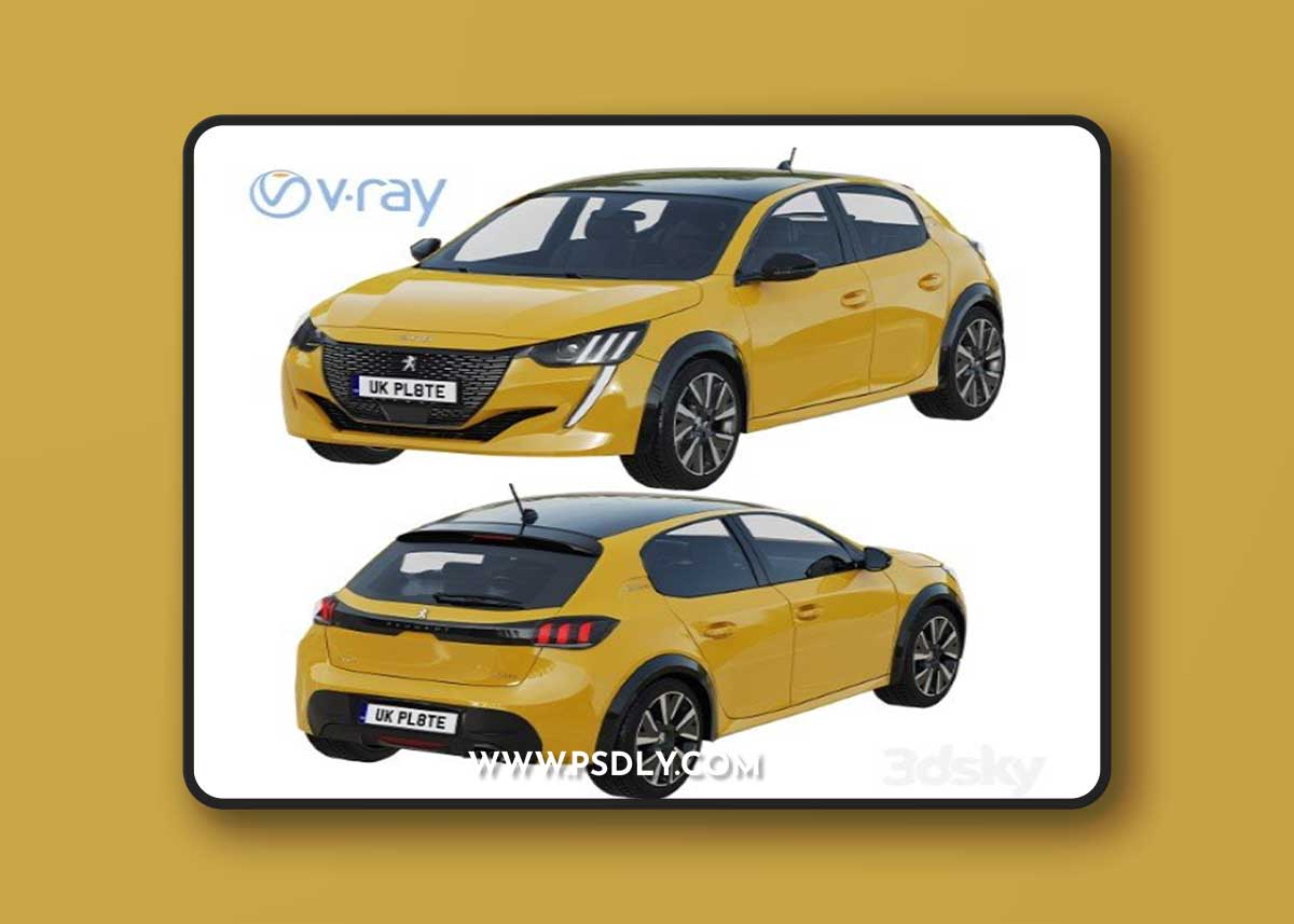 Peugeot 208 2021 3d model