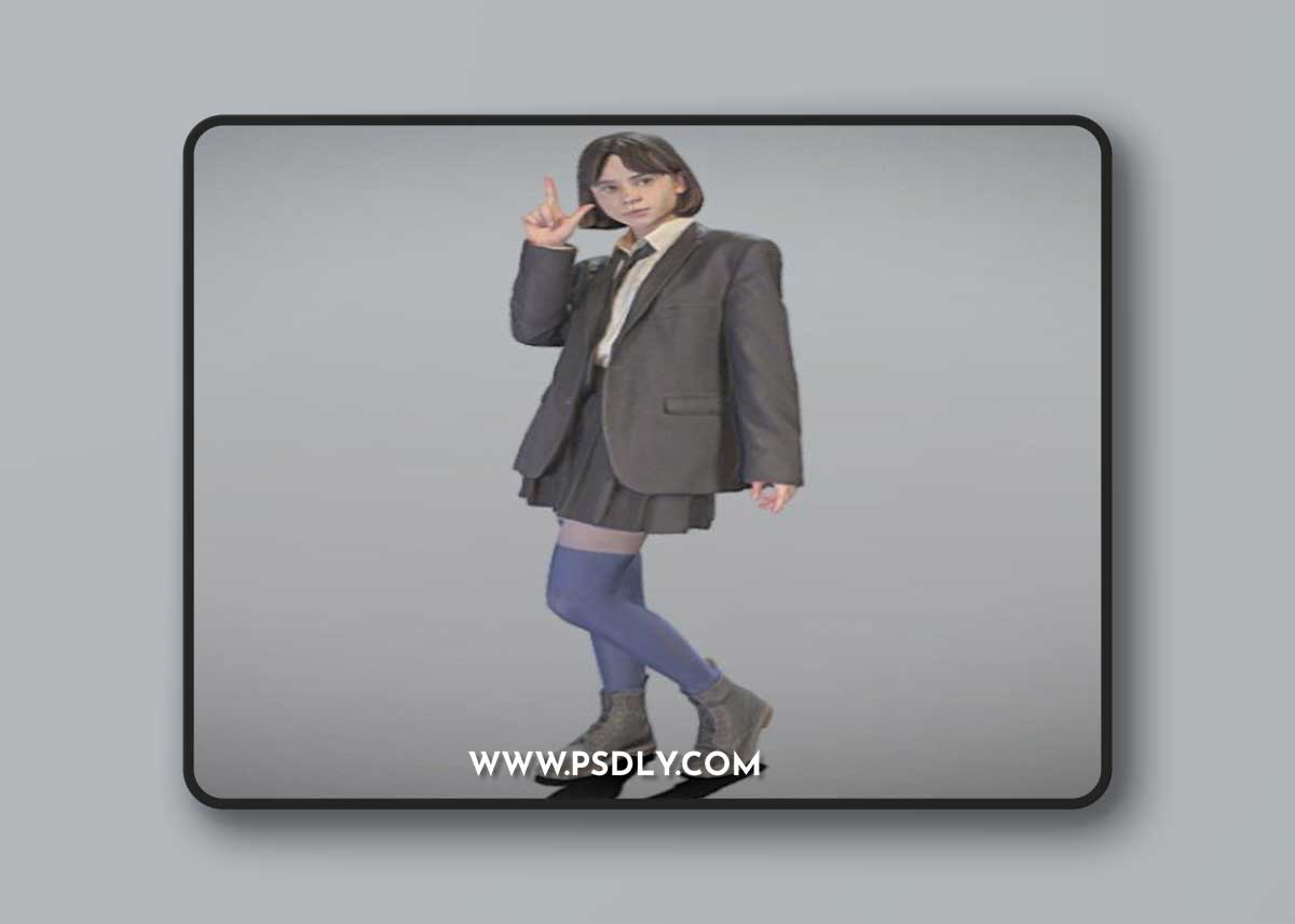 Playful girl in school uniform posing 183