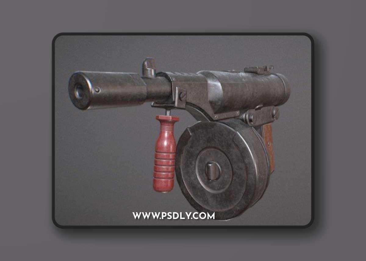 Machine Pistol Lead hose 3d model