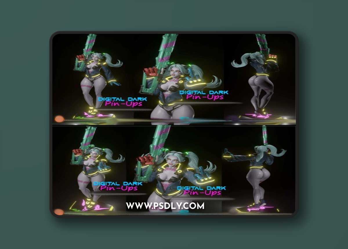 Rebecca Cyberpunk Edgerunners with NSFW version and Miniatures 3D print model