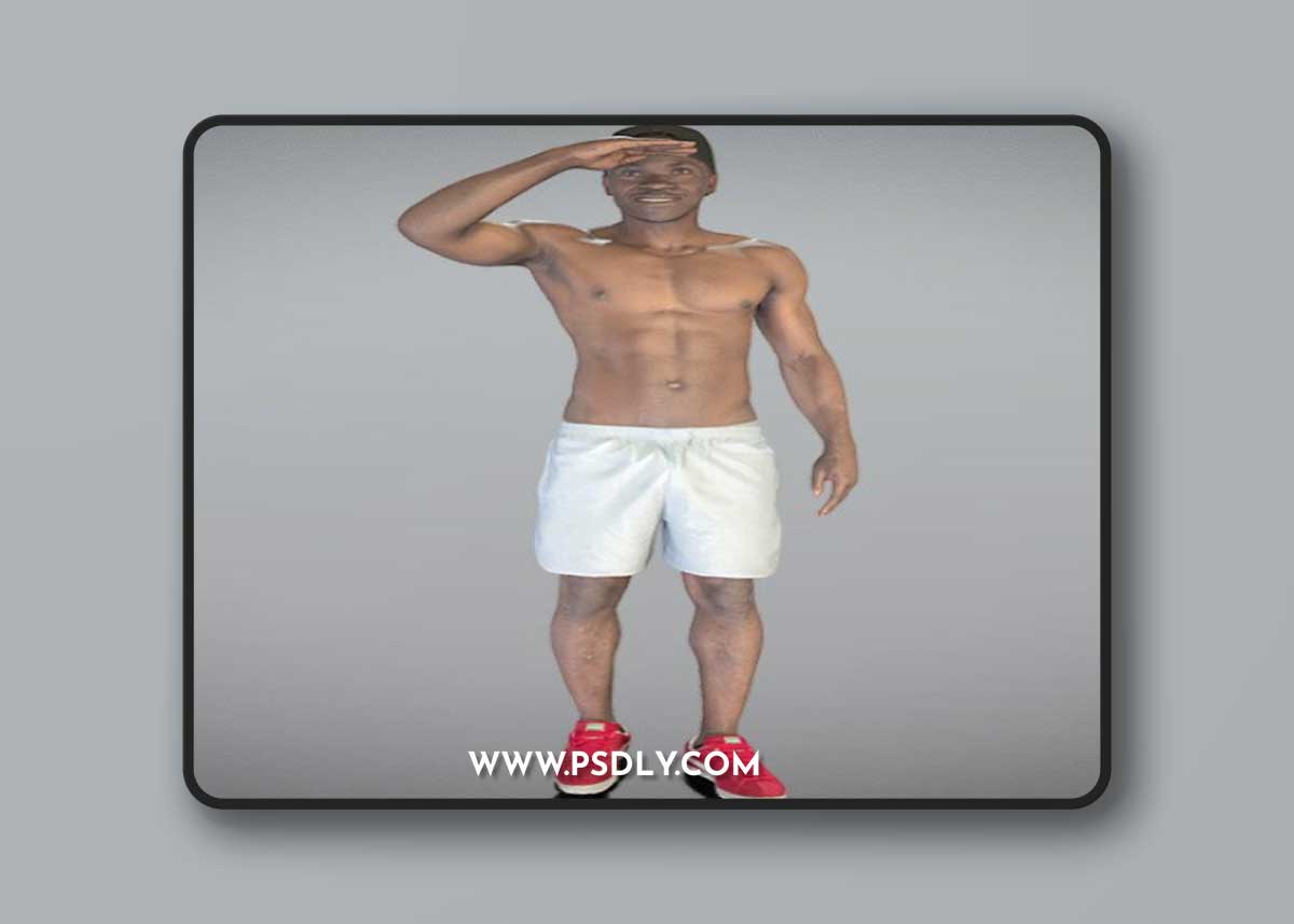 Shirtless muscular young african man smiling 221