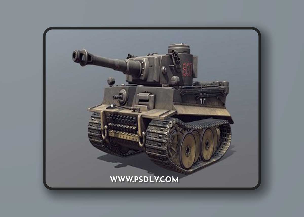 Toon German Tiger I Tank 3D Model