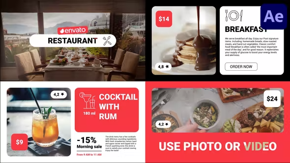 Videohive Modern Restaurant Food Menu for After Effects 42879821