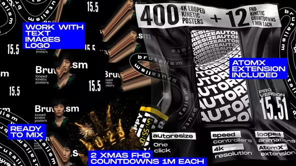 Videohive - Seamless Loop Kinetic Posters V15.51 - 24684532
