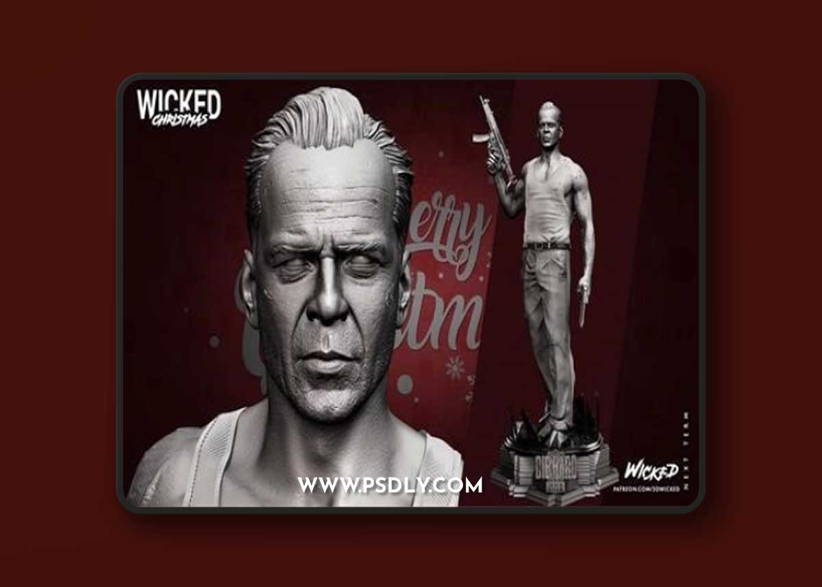 WICKED – John Mc Clane Statue – 3D Print Model