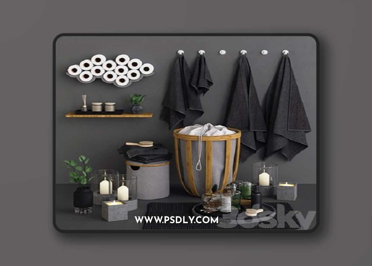 Bamboo & Concrete Bathroom Set